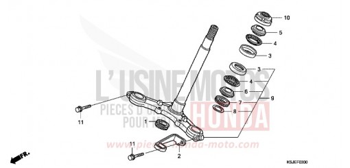 TIGE DE DIRECTION CRF100F9 de 2009